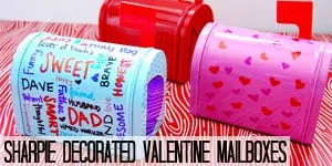 Sharpie Decorated Valentine Mailboxes