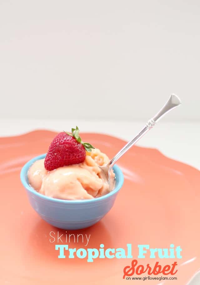 Skinny Tropical Fruit Sorbet Recipe on www.girllovesglam.com