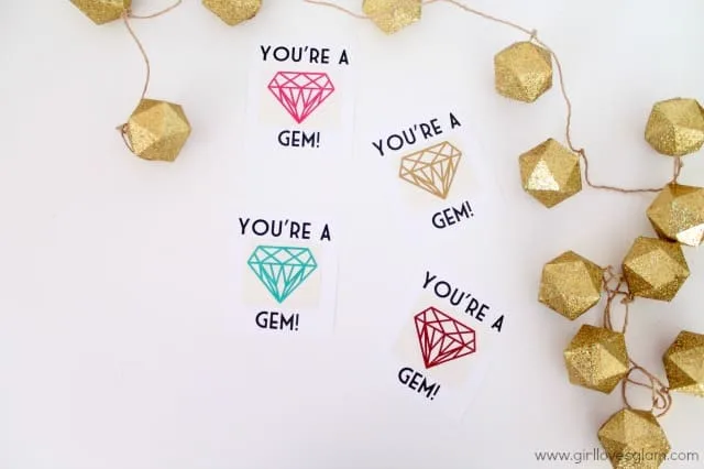 You're a Gem Diamond Decal Valentine on www.girllovesglam.com