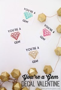 You're a Gem vinyl decal valentine on www.girllovesglam.com