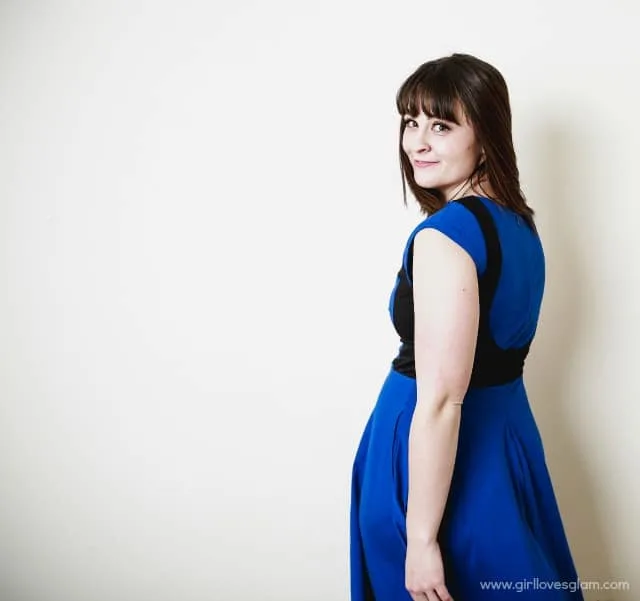 Cobalt Blue and Black eShakti Dress on www.girllovesglam.com