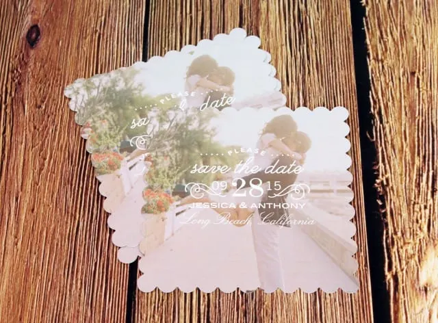 Shutterfly Scalloped Save the Date Cards
