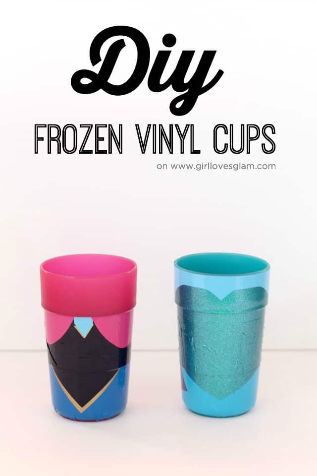 Frozen Elsa and Anna DIY Vinyl Cups
