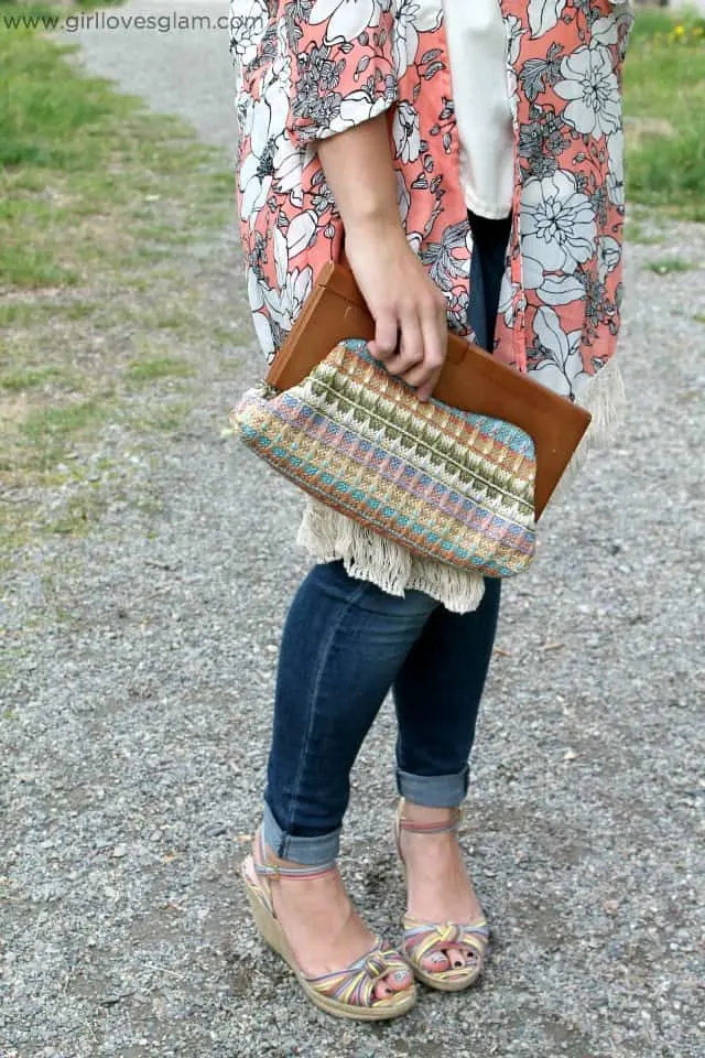 Summer Outfit with colorful Payless wedge sandals on www.girllovesglam.com