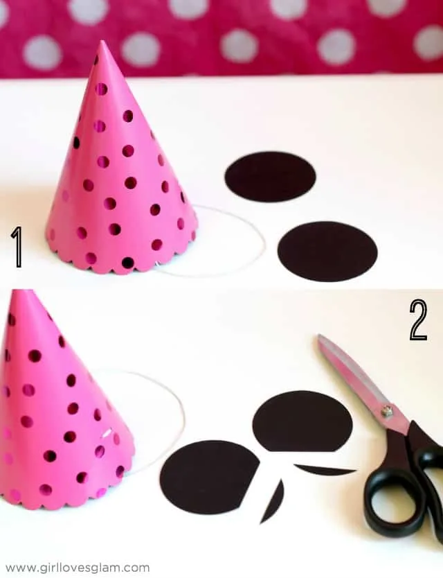 Minnie Mouse Party Hat Favors on www.girllovesglam.com