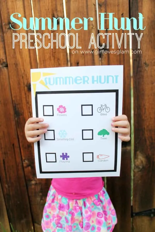 Summer Hunt Preschool Activity Printable on www.girllovesglam.com