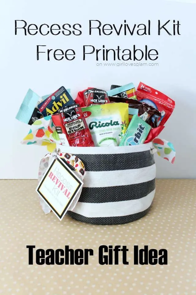 Recess Revival Kit Free Printable Teacher Gift Idea on www.girllovesglam.com