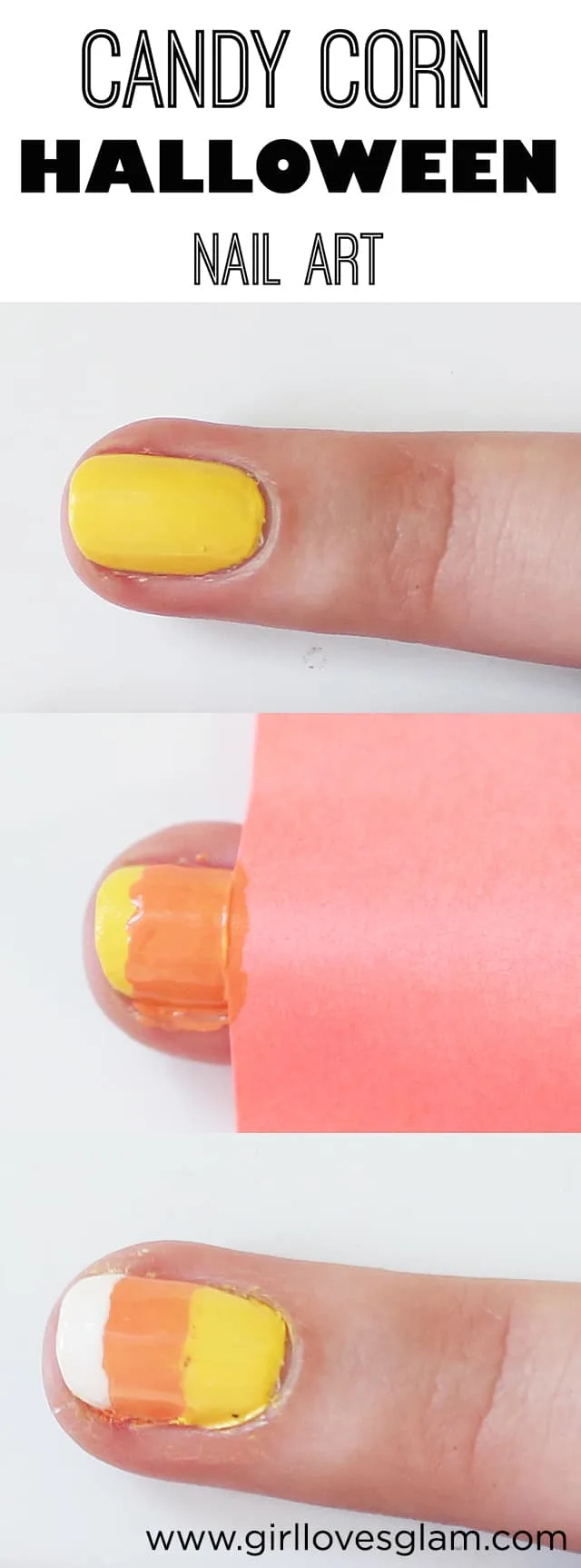 Candy Corn Nail Art on www.girllovesglam.com