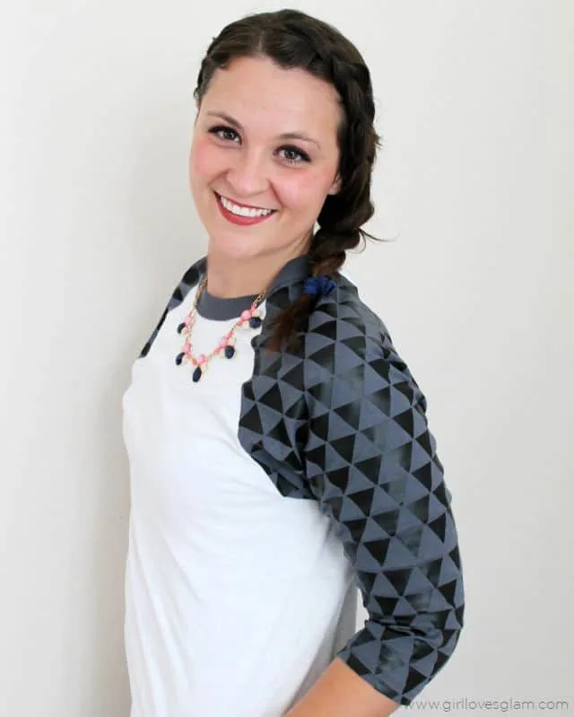 Geometric Baseball Tee Tutorial on www.girllovesglam.com