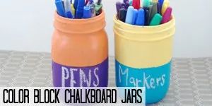 Color Block Chalkboard Mason Jars