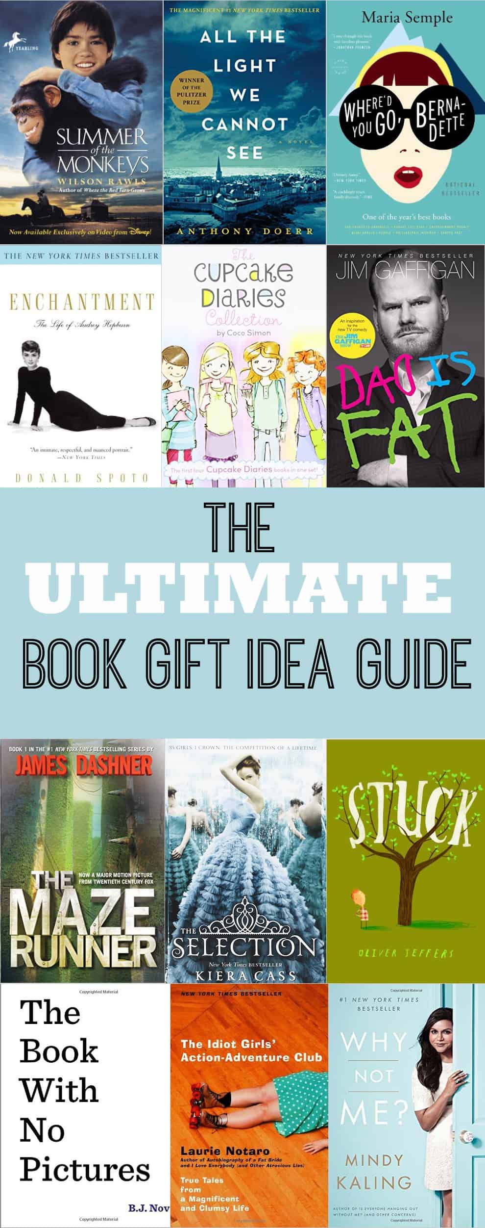 The Ultimate Book Gift Idea Guide on www.girllovesglam.com TONS of great book suggestions for Toddlers, Kids, Teens, and Adults that would make great gifts!