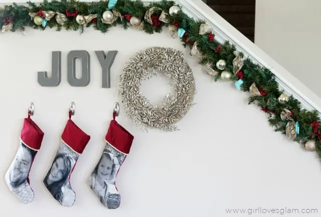 Christmas Decor Idea with Custom Stockings on www.girllovesglam.com