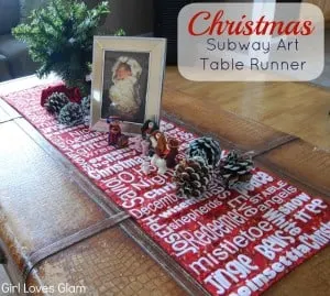 Christmas Subway Art Table Runner