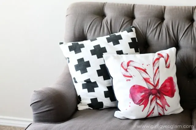 Custom Christmas Pillow Decor on www.girllovesglam.com