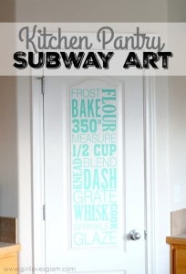 Kitchen Pantry Subway Art on www.girllovesglam.com