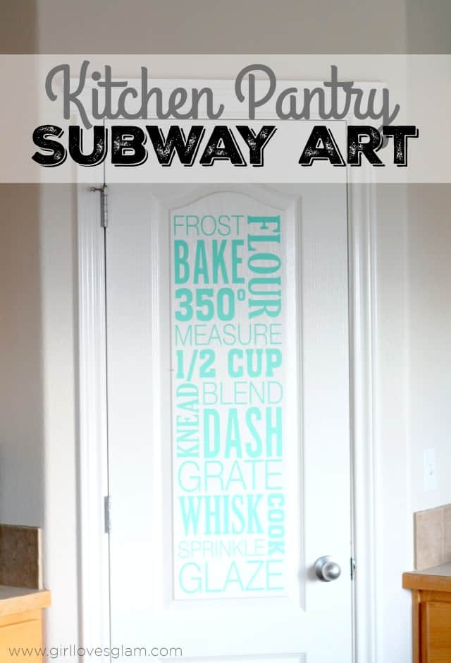 Kitchen Pantry Subway Art on www.girllovesglam.com