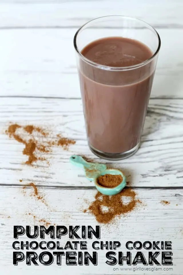 Pumpkin Chocolate Chip Cookie Protein Shake on www.girllovesglam.com