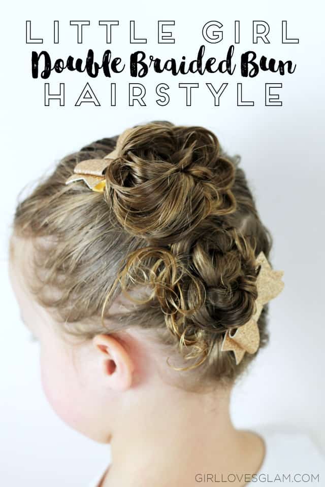 Double Braided Bun Little Girl Hairstyle Girl Loves Glam