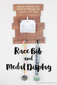 Race Bib and Medal Display on www.girllovesglam.com