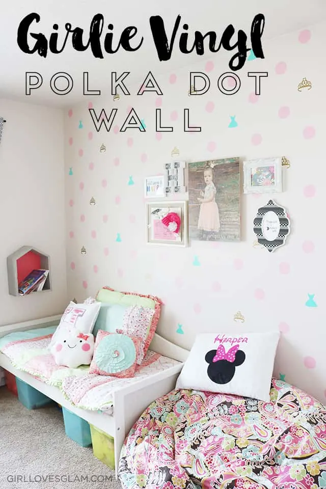girlie vinyl polka dot wall on www.girllovesglam.com