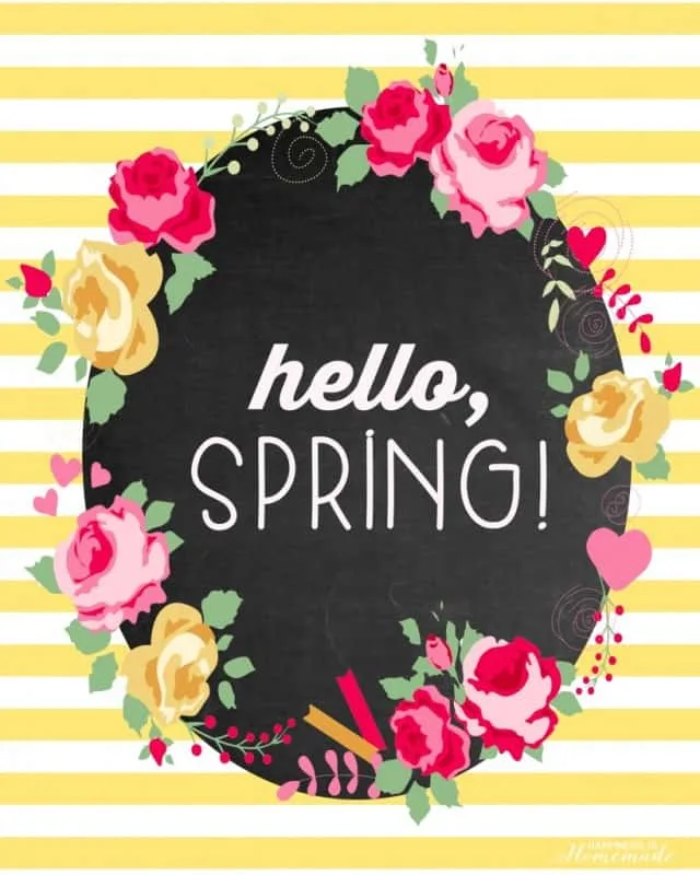 Spring Free Printable Hello Spring