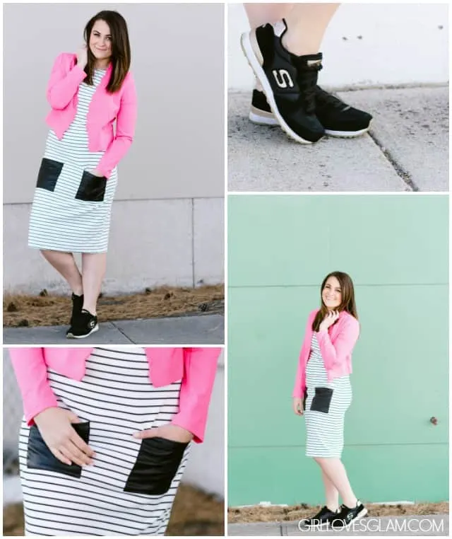 Styling a Dress with Sneakers on www.girllovesglam.com