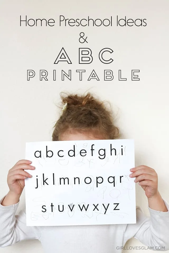 Home Preschool Ideas and ABC Writing Practice Printable on www.girllovesglam.com