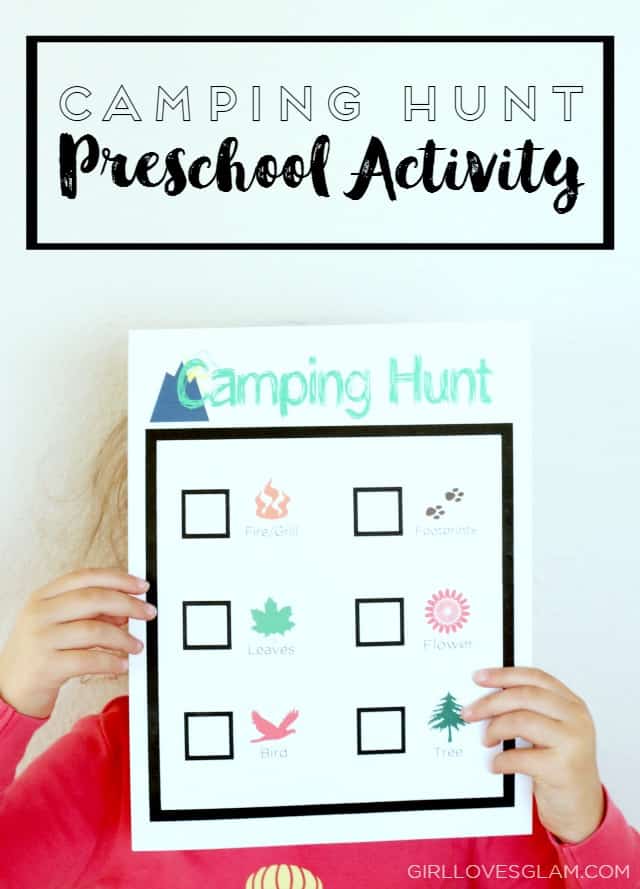 Camping Hunt Preschool Activity on www.girllovesglam.com