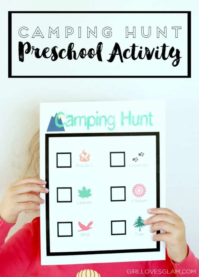 Camping Hunt Preschool Activity on www.girllovesglam.com