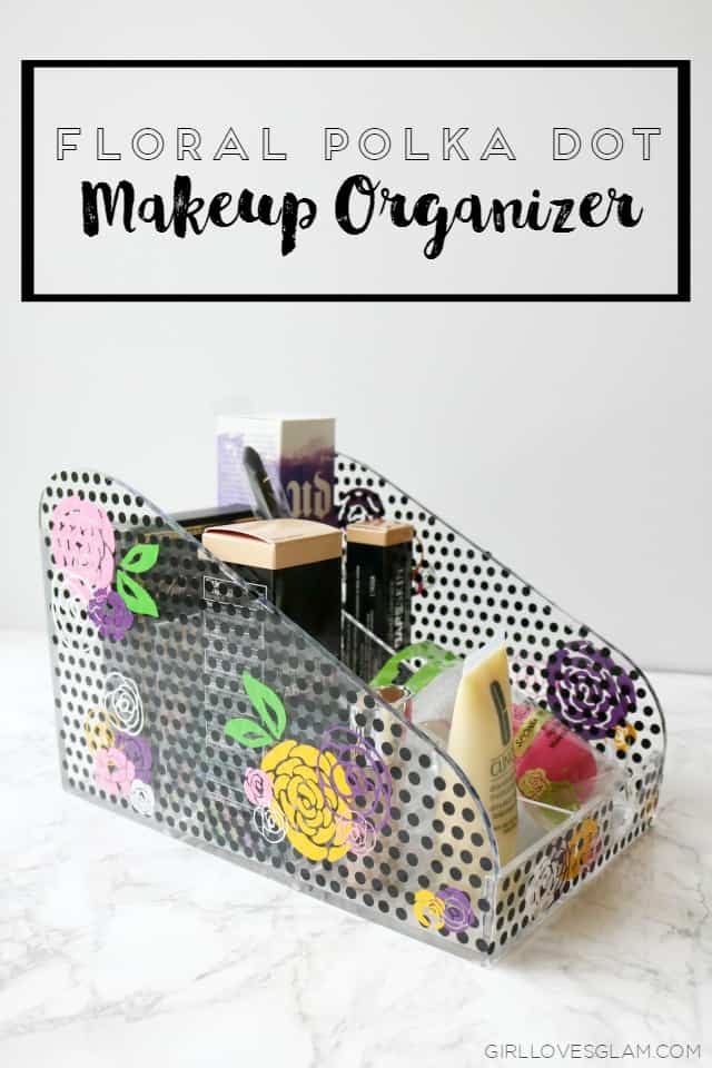 Floral Polka Dot Makeup Organizer on www.girllovesglam.com