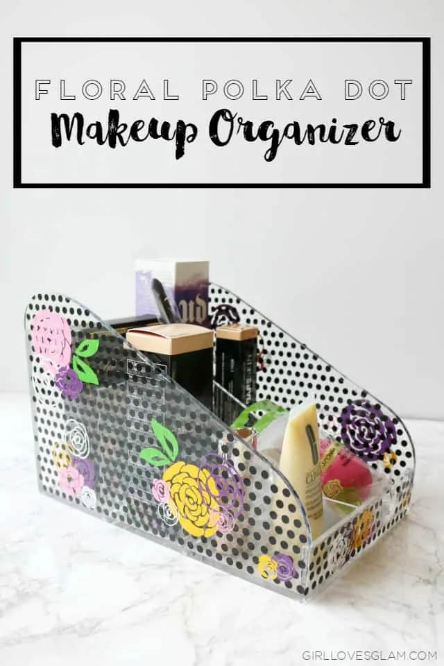 Floral Polka Dot Makeup Organizer