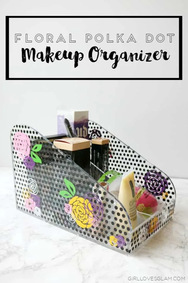 Floral Polka Dot Makeup Organizer on www.girllovesglam.com