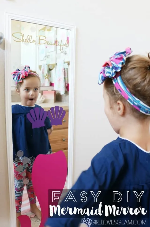 Easy DIY Mermaid Mirror on www.girllovesglam.com