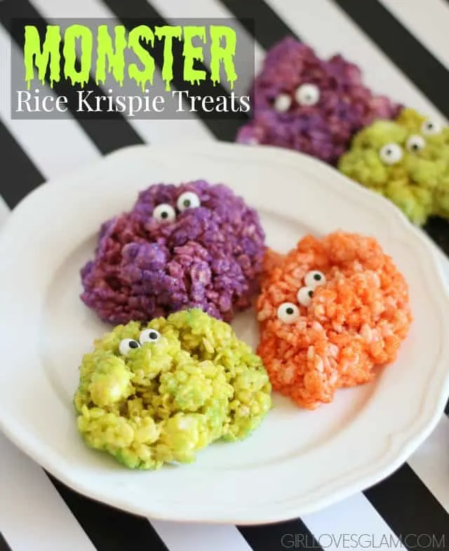 Monster Rice Krispie Treats on www.girllovesglam.com