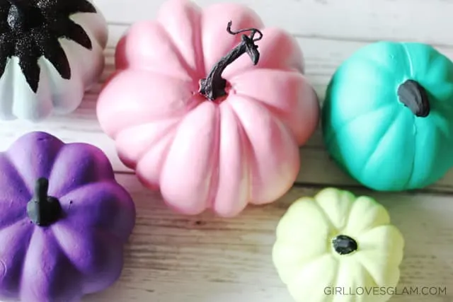 Bright Painted Pumpkins on www.girllovesglam.com