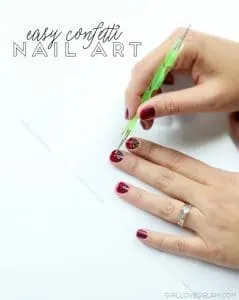 Easy Confetti Nail Art Tutorial on www.girllovesglam.com