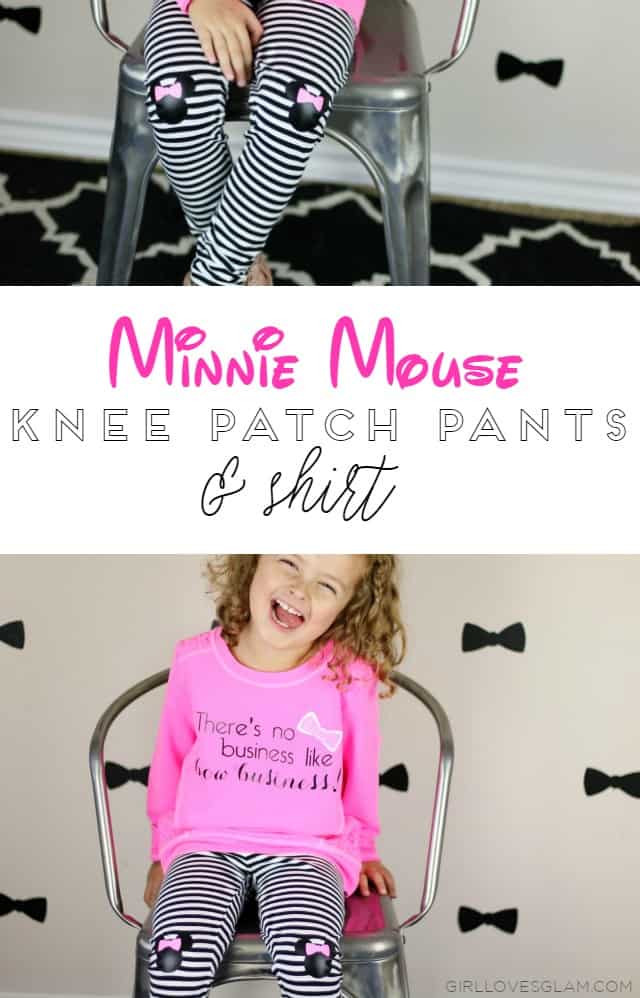 Minnie Mouse Knee Patch and Shirt Tutorial on www.girllovesglam.com