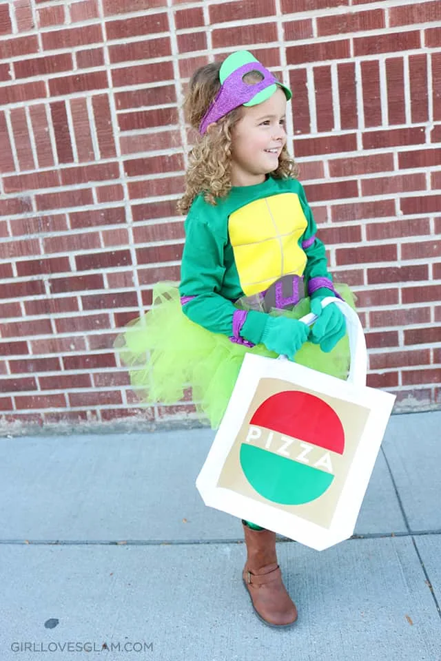 Ninja Turtle Costume Pizza Box Trick or Treat Bag on www.girllovesglam.com