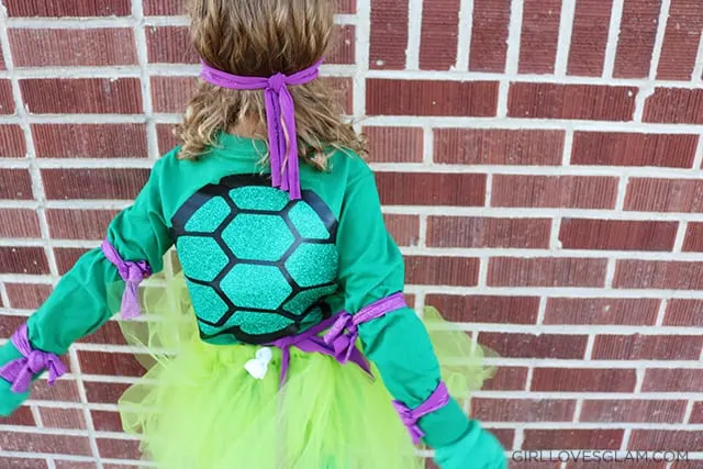 Little Girl Ninja Turtle Costume Shirt Shell on www.girllovesglam.com