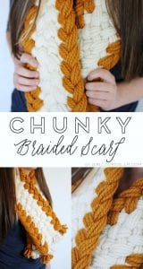 Chunky Braided Scarf Easy Tutorial on www.girllovesglam.com