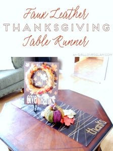 No Sew Faux Leather Thanksgiving Table Runner on www.girllovesglam.com