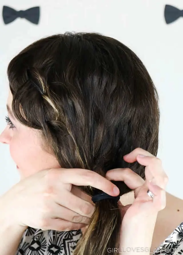 Festive messy braid hairstyle on www.girllovesglam.com