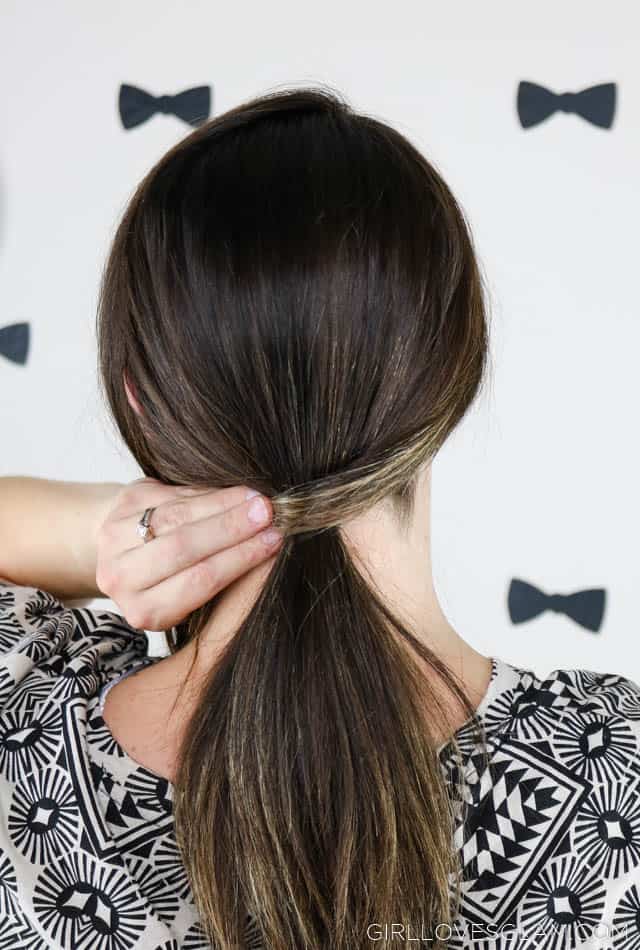 Twisted Low Ponytail Tutorial on www.girllovesglam.com