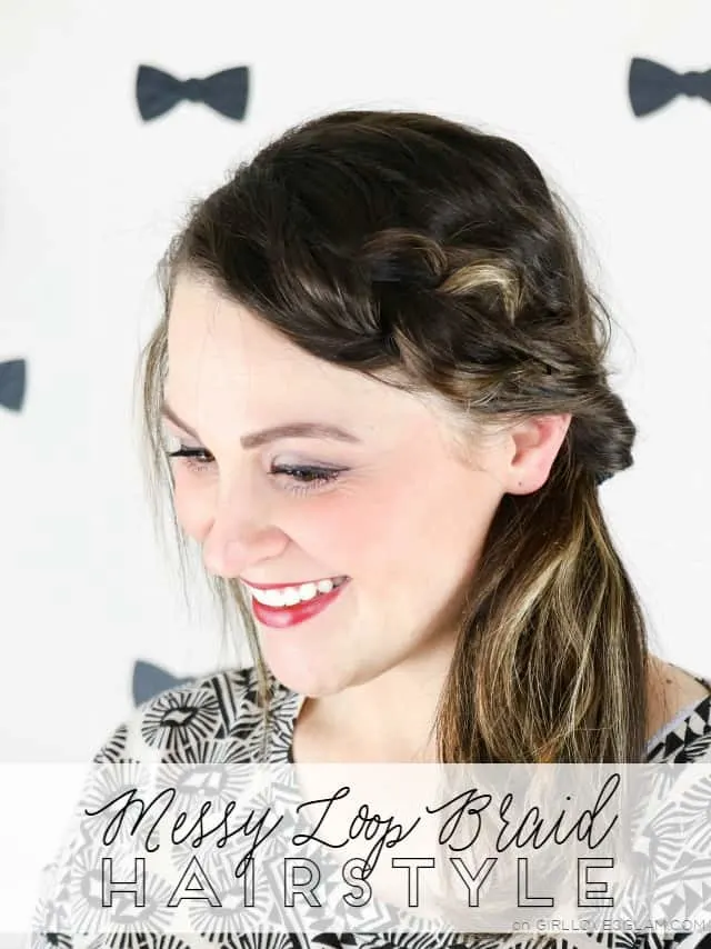 Messy Loop Braid Hairstyle Tutorial on www.girlloveglam.com