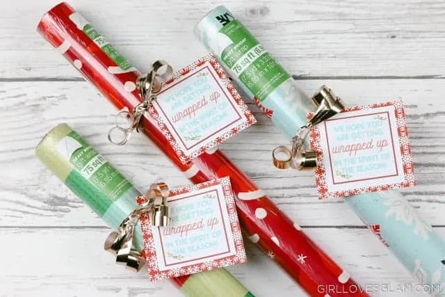 Neighbor Gift Idea with Wrapping Paper on www.girllovesglam.com