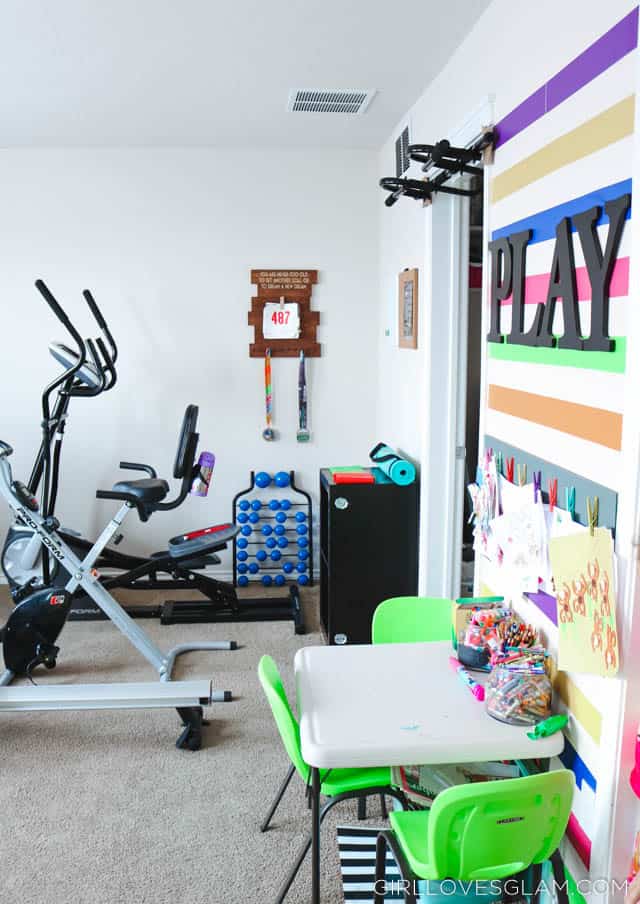 Creating a Home Gym in a multi functional room on www.girllovesglam.com