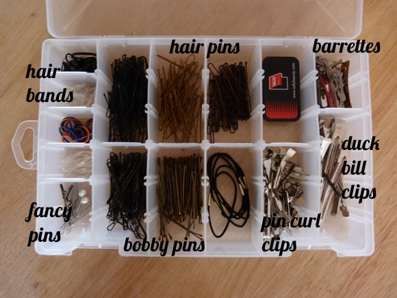 Hair pins and clips organization on www.girllovesglam.com