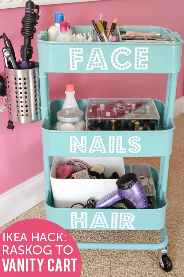 Hair and Makeup Storage Cart on www.girllovesglam.com