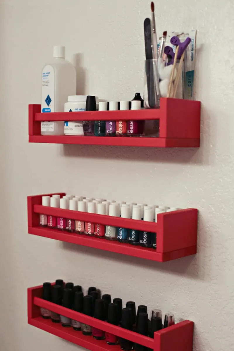 Nail Polish Organization Shelves on www.girllovesglam.com