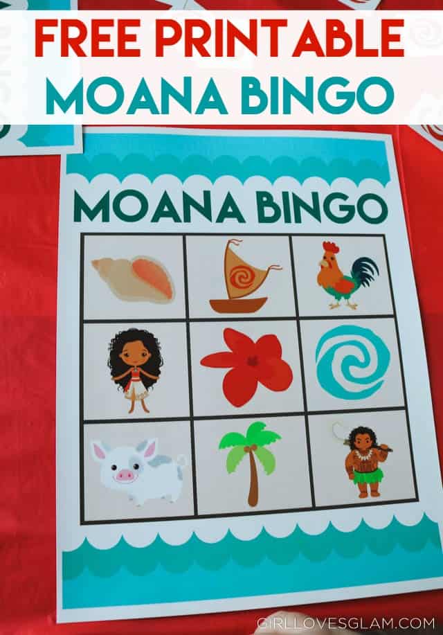 moana party games and printable bingo girl loves glam